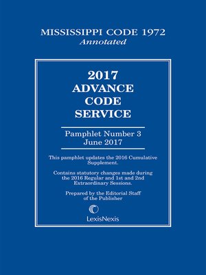 cover image of Mississippi Advance Code Service